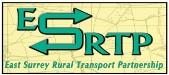 The East Surrey Rural Transport Partnership logo: the letters ESRTP in green over a map